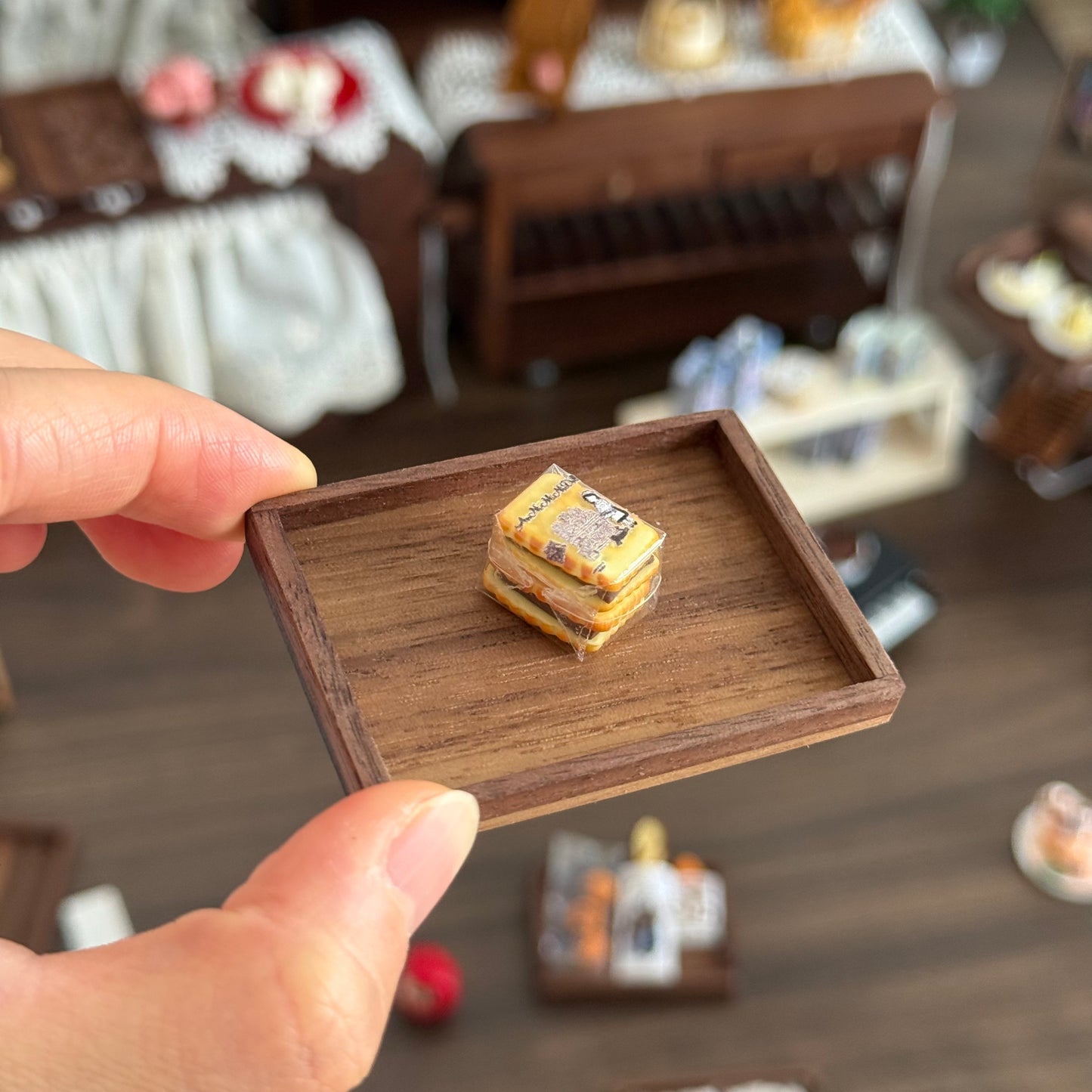 Chocolate Sandwich Cookies Miniature Food