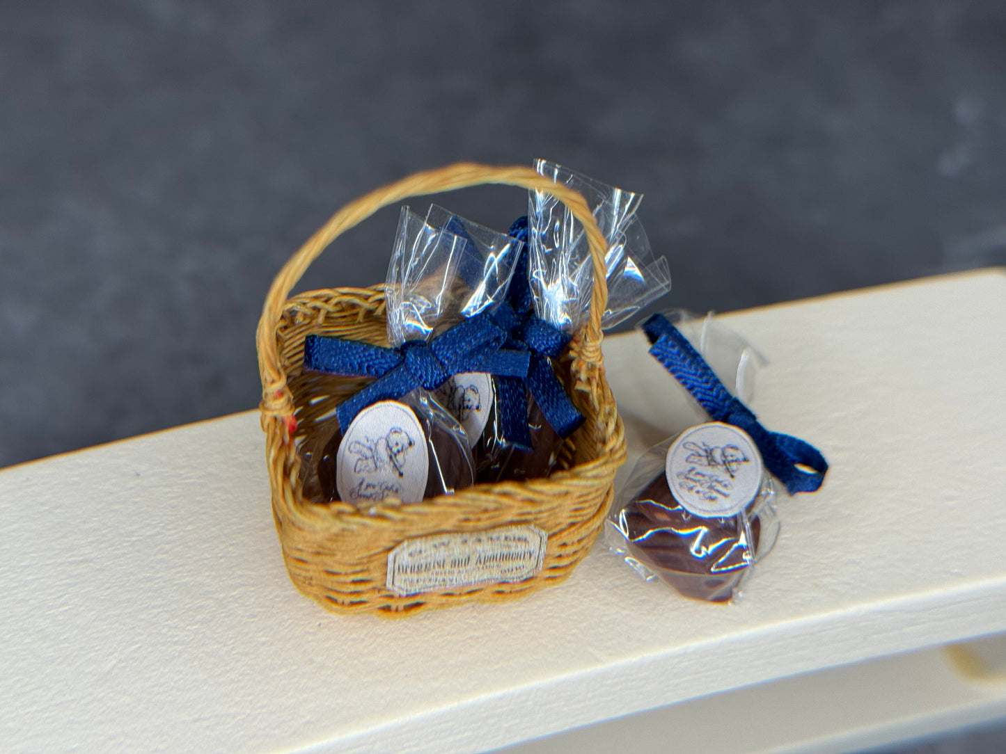 Handcrafted Miniature Square Picnic Basket
