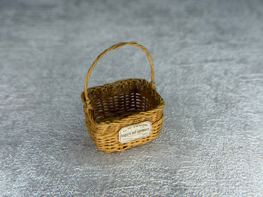 Handcrafted Miniature Square Picnic Basket